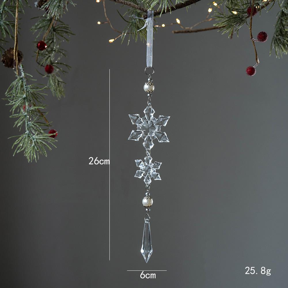 1Pcs Christmas Decoration Crystal Snowflake Hanging Xmas Tree Pendant Ornaments for Home Decor Party 2025 New Year Supplies