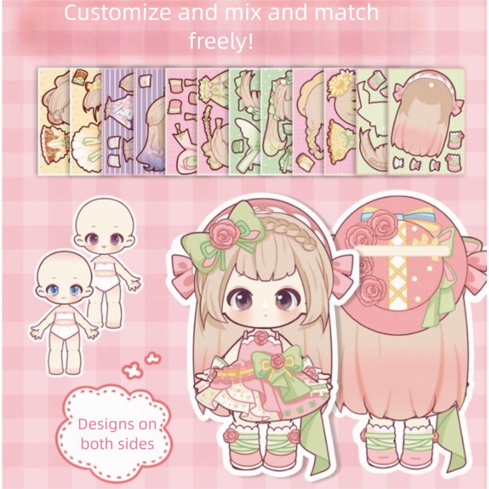 3D Design DIY Change Clothes Toys Kit Multicolor Removable Paper Puppet Parent-child