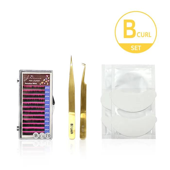 

Earth You Eyelash Mink Eyelash Extension 3-piece Set B Curl Gen 0.20T 08mm + Twzr (L) + Patch B11