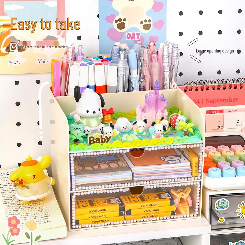 Children's DIY Multi-Compartment Pen Holder & Storage Box