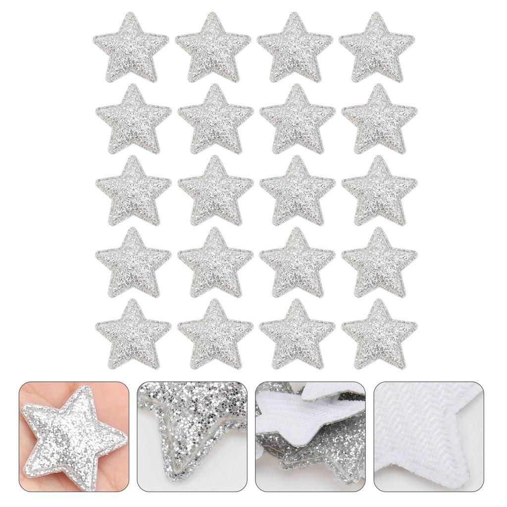 100pcs Christmas Decoration Patch Star Cloth Applique For Diy Clothing Bags Hats Repair Garment Accessories Craft Sewing Tools