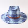 European and American Classic Vintage Distressed Plaid Frayed Jazz Hat, Men's and Women's Outdoor Sun-protection Wide-brim Western Cowboy Hat
