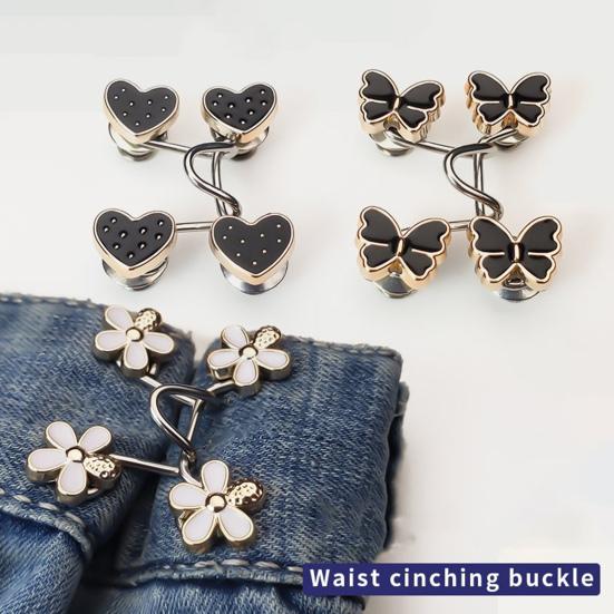 1 Paar Hosenbundstraffer Blumenform Hosenbundstraffer Pins Zum Annähen Nicht Nötig Abnehmbare Hosenbundclips für Hosen Jeans Röcke