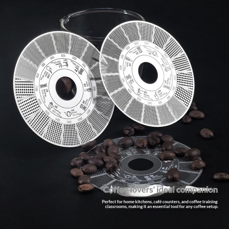 Portable Coffee Powder Measuring Ruler Round Shape Coffee Grinds Size Guide for Quick Adjustment In Brewing Processes