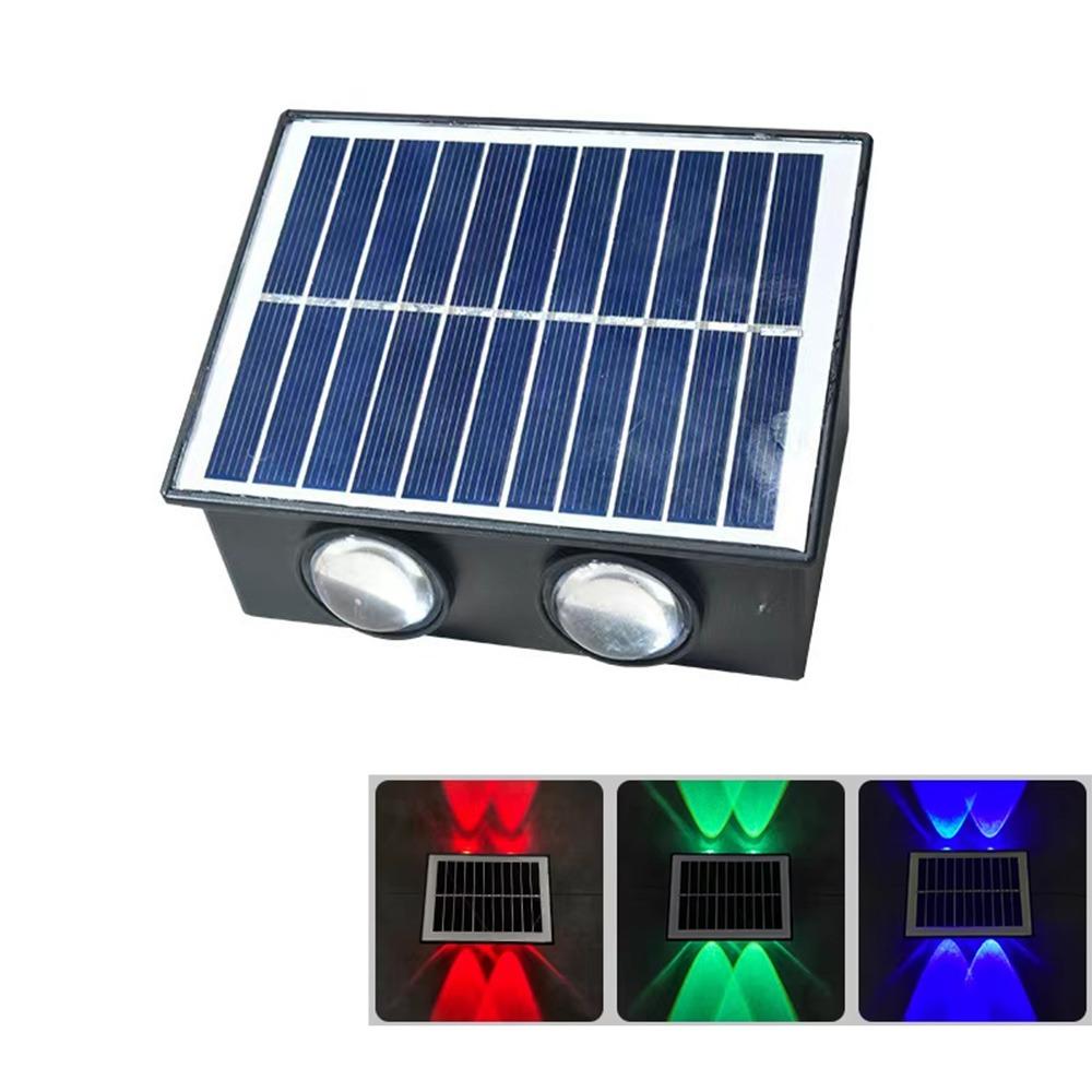 Warm/White/RGB Lights Solar Wall Lamp IP65 Waterproof Automatic Outdoor Lighting  Courtyard