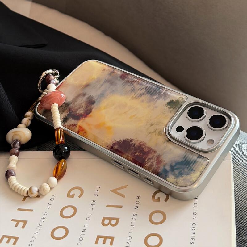 

Fumede Brown Marble Epoxy Huawei P70 Pro Phone Case with Beaded Lanyard