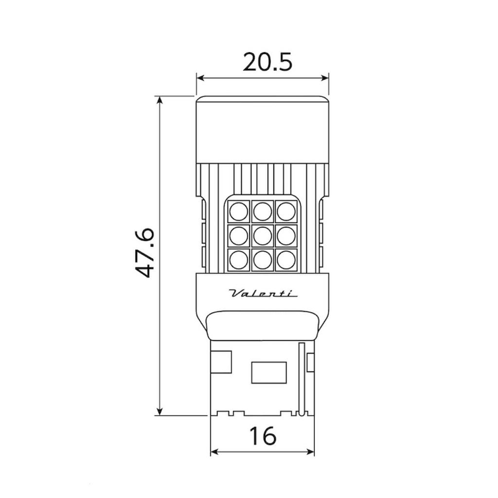 VALENTI Jewel LED VL Series T20 Bílá pro zpátečku 1 žárovka, 6500, Světla, 12V, [VL404-T20-65]