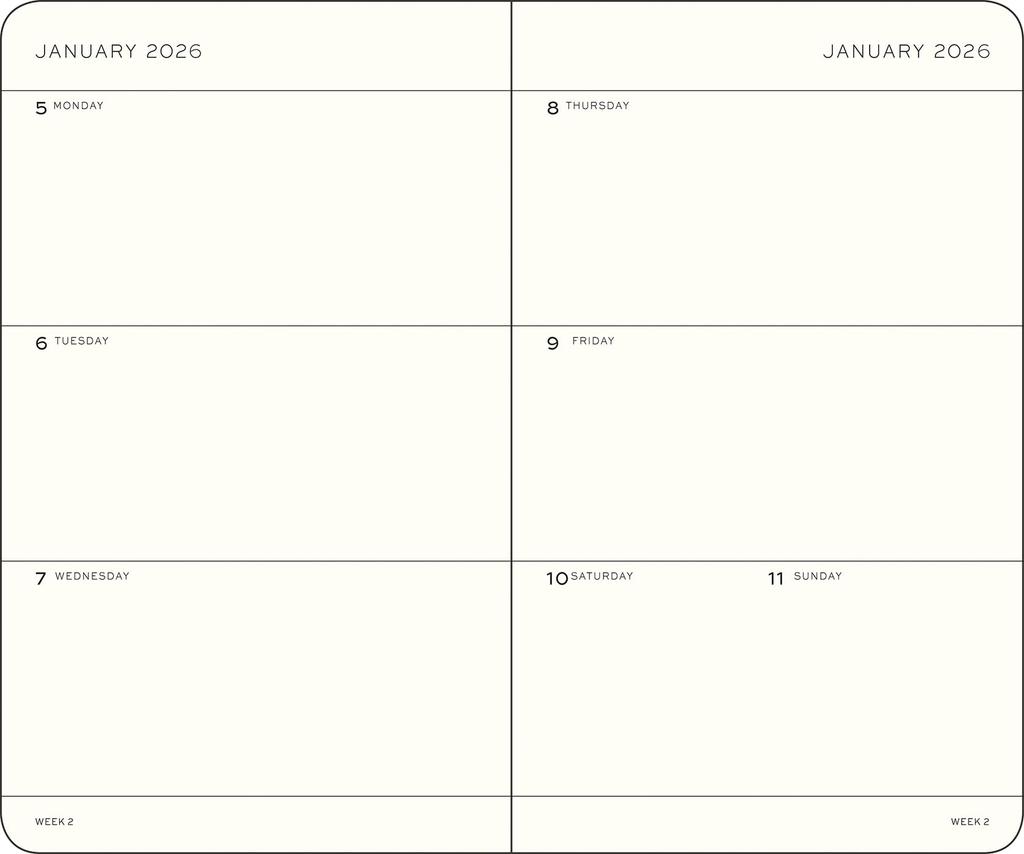 Leuchtturm 2026 January Forest Officially Imported Planner, Start, A6, Weekly, Horizontal, Green, 372727,