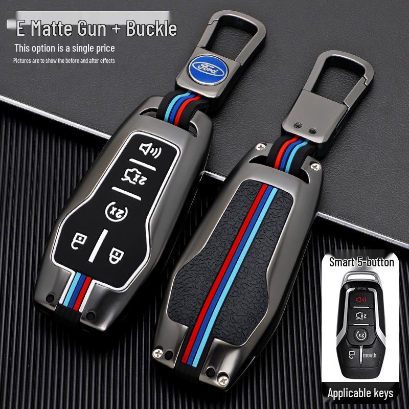 2018 Ford Taurus, Mustang, Raptor, F150, Explorer Key Case - Metal Shell with Buckle