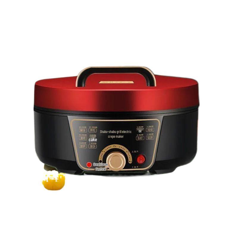 Elektrischer doppelseitiger Heiz-Crêpe-Maker mit automatischer Abschaltung und tiefer, großer Backpfanne