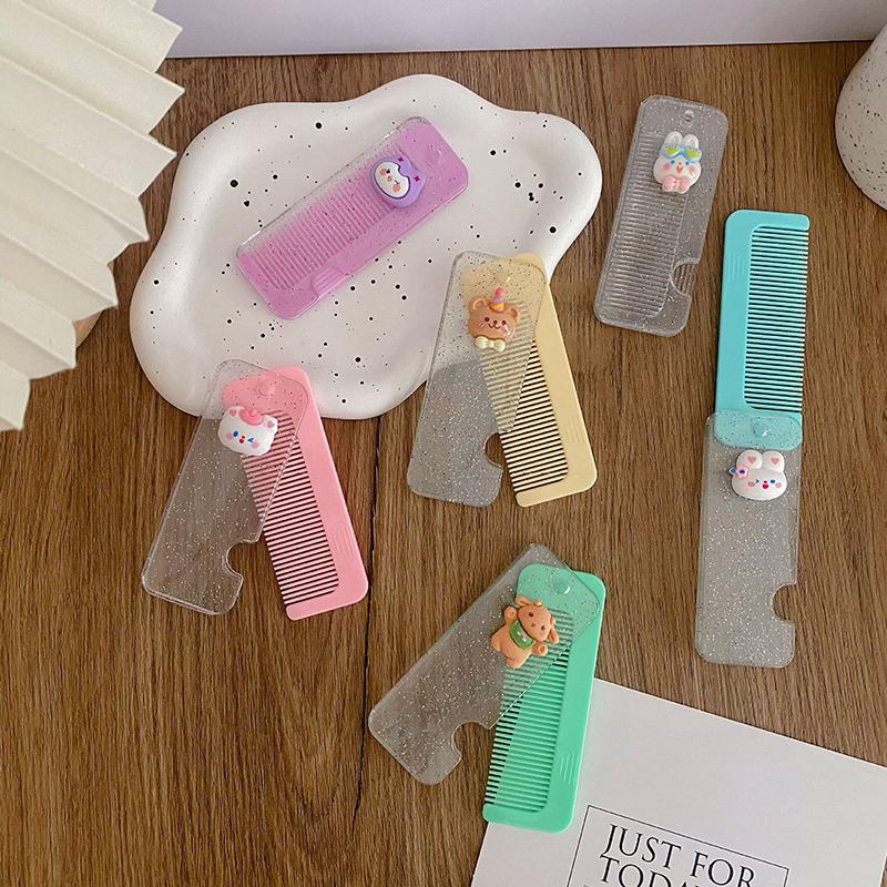 Cartoon Hair Comb Brush Foldable Massage Hair Comb Anti Static Hairdressing Styling Tool Women Portable Travel Women Gifts