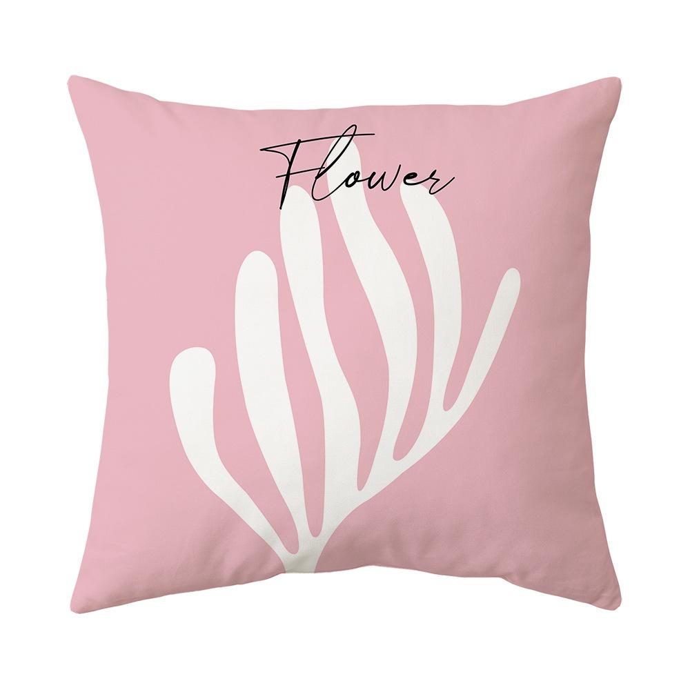 Boho Pillowcase Office Cushion Sofa Pillow Bedside Backrest Lumbar Plant Print Pillow