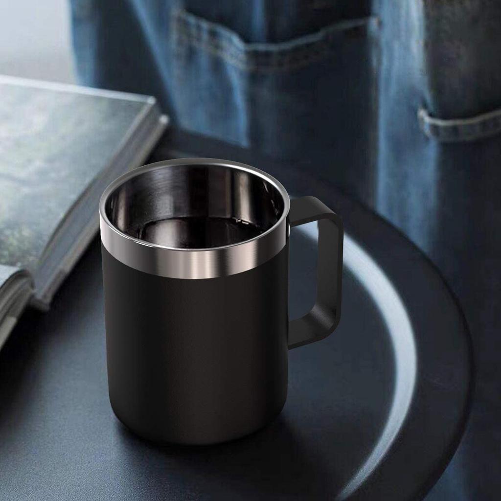 Tazza da caffè isolata in acciaio inossidabile con manico, tazza da 12 once e 360 ml con coperchio per bevande calde e fredde