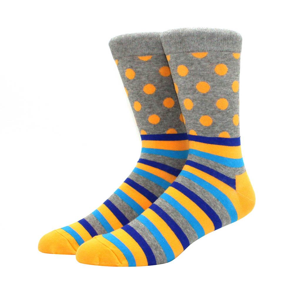 High quality geometric pattern men's socks irregular polka dot casual calf socks