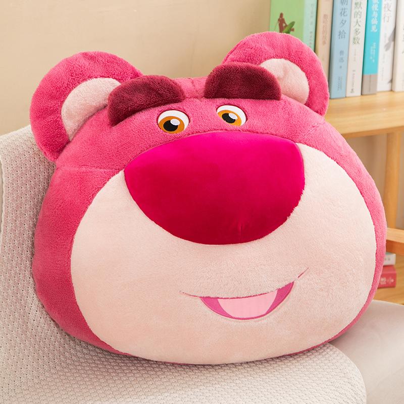 

Strawberry bear throw pillow bedroom bedside cushion large backrest student dormitory by playing mobile phone bed pillow gift girl 45cm(0.50kg) розовый
