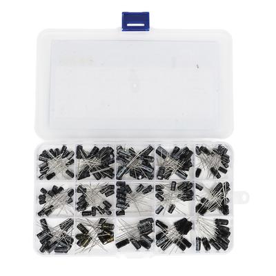 200PCS 15 Value In Line Electrolytic Capacitor Aluminum Capacitor Assortment Box Kit 0.1‑220UF