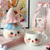 Birthday Gifts Mugs with LIDS  Ceramic Cups. Halloween Gifts  Christmas Water saving Cups  Cute Ghost Cups for Girls