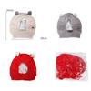 Pet Hat Rabbit Ears Wind-Proof Knitted Hat for 2Pcs Grey Puppy Headgear