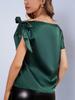 Women's Solid Color Satin One-Shoulder Pullover Shirt - Spring/Autumn