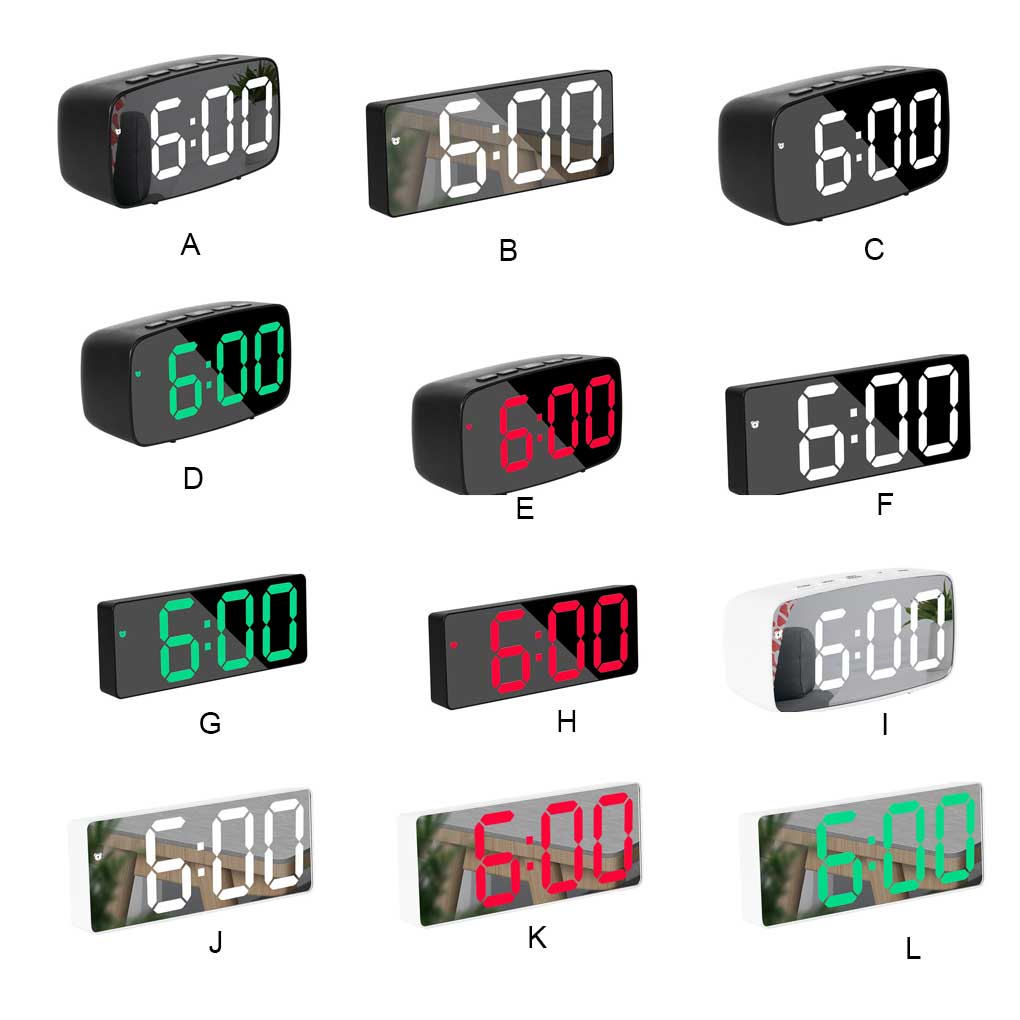 Alarm Clock Digital Electronic Bedroom Bedside Temperature Display Thermometer Snooze Portable Desktop Date Calendar Household