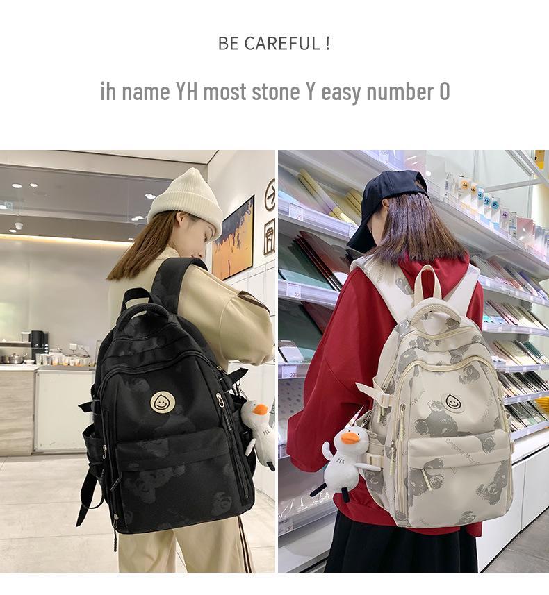 Unisex Large Capacity Fashionable Teddy Bear Print Backpack for Students and Travelers