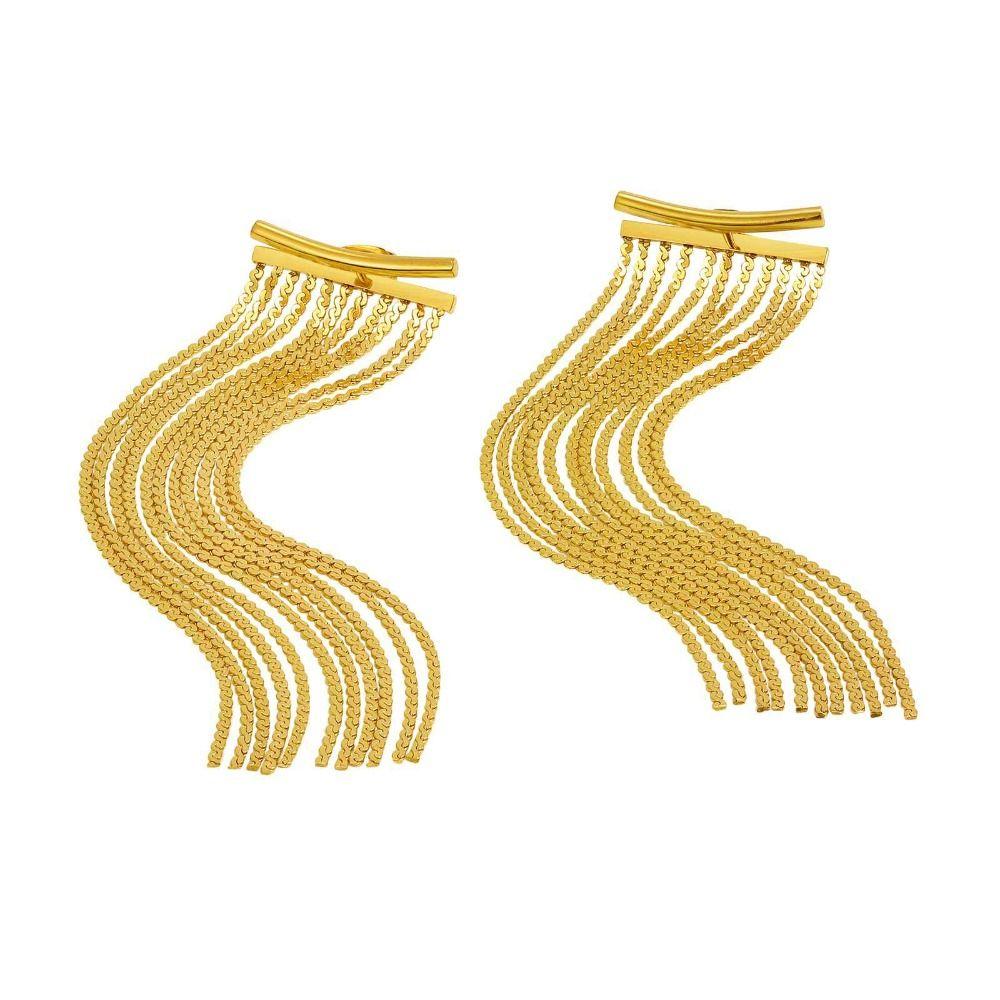 Gold Tassel Earrings Stainless Steel Waterfall Earrings Hypoallergenic Fringe Earrings  Prom Event