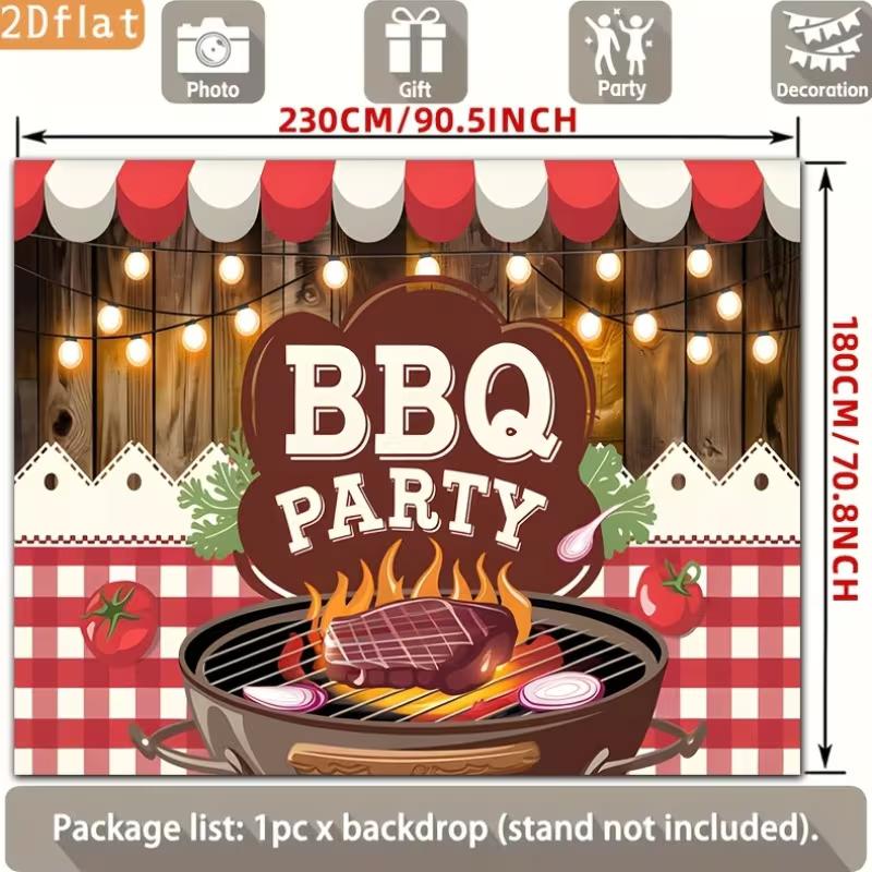 2D Plochá BBQ Mřížka Steak Pozadí Letní Grilování Párty Pozadí
