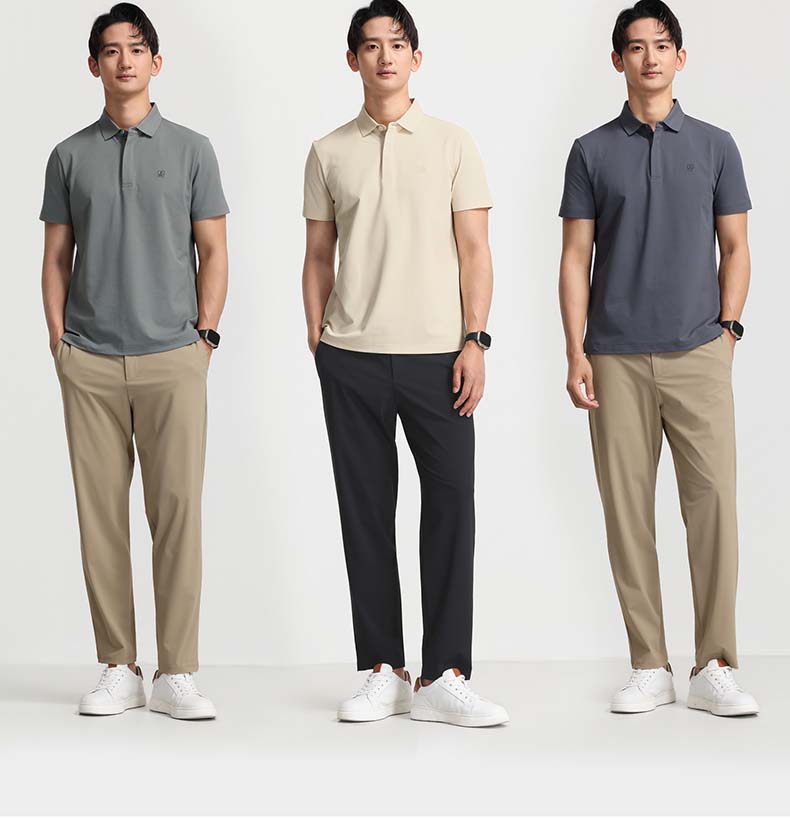 Langdeng [3A Antibacterial+Cooling] 26 New Summer Men's Smooth and Breathable Polo Shirt