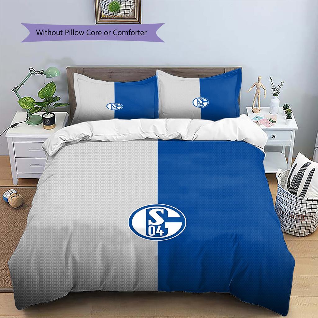 Set Copripiumino Trapuntato con Motivo FC Schalke 04 Decorazione per la Casa Regalo (1 * copripiumino + 2 * federe senza imbottitura)