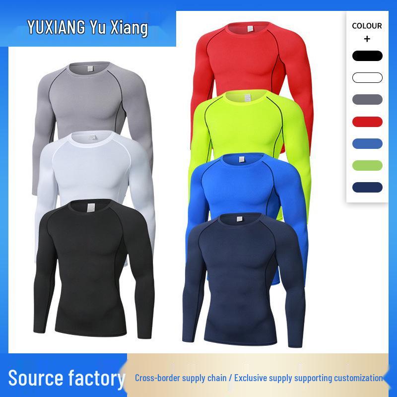 Maglia Compressiva a Maniche Lunghe ad Asciugatura Rapida da Uomo per Sport & Allenamento