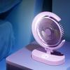 USB Desk Fan Rechargeable Quiet Small Portable Desktop Table Fan with Light for Home Travel Office