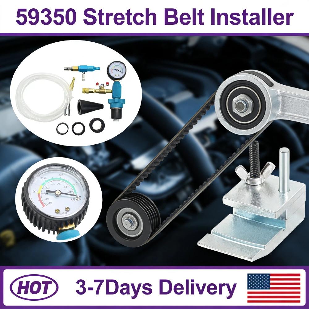 High-Grade Steel 59350 Stretch Belt Installer Mounting Device Ergonomic Handle for Extra-Deep Double Pulleys Automotive Installa