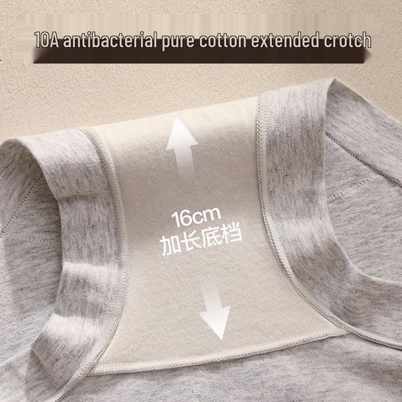 Plus Size Seamless High-Waist Antibacterial Cotton Boxer Briefs