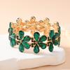 New Design Trend Fashion Elegant Sparkling Crystal Flower Elastic Bracelet Bangle For Women Party Evening Gown Jewelry Accessory