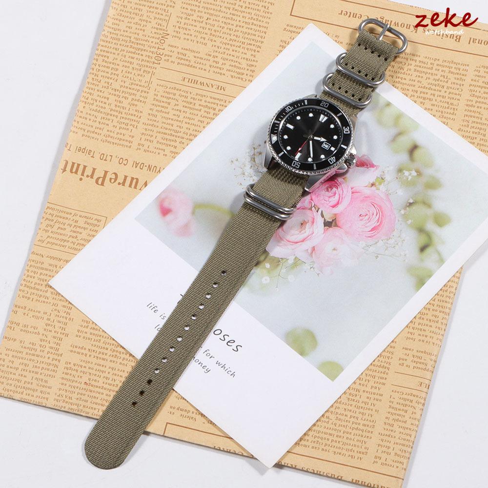 Premium Nylon Watch Band Ribbed Strap 18mm 20mm 22mm 24mm Military Ballistic Fabric Replacement Watchband Army Green Black Belts
