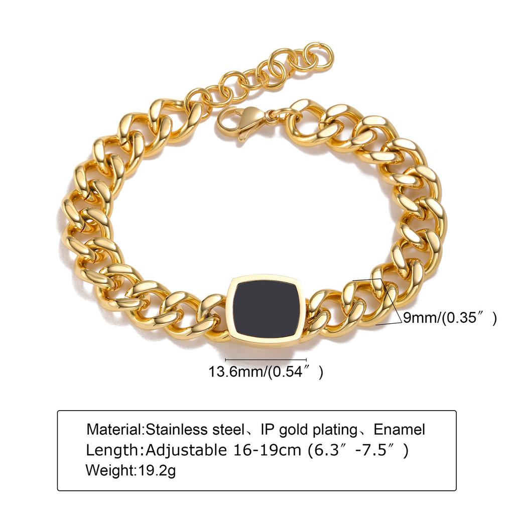 Bracelet Stainless Steel Bracelet Women'S Bracelet Zircon Coarse Chain Jewelry, Accessories