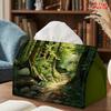 1pc Modern Minimalist Tissue Box with Sunlit Path Pattern & Suitable for Napkin Dispenser, Reusable Tissue Holder for Kitchen, Living Room, Car, Dorm 