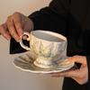 Oil Painting Style Coffee Cup Saucer Mug High Value Ceramic Drinking Cup Souvenir Birthday Gift Girls Souvenir