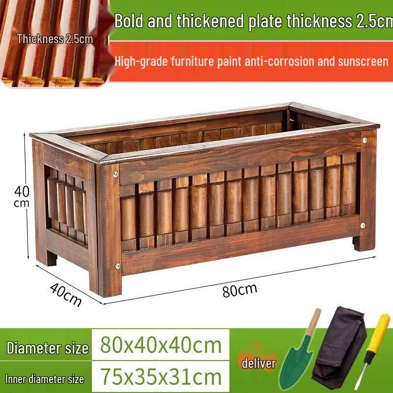 Heavy-Duty Outdoor Anti-Corrosion Wood Planter Box