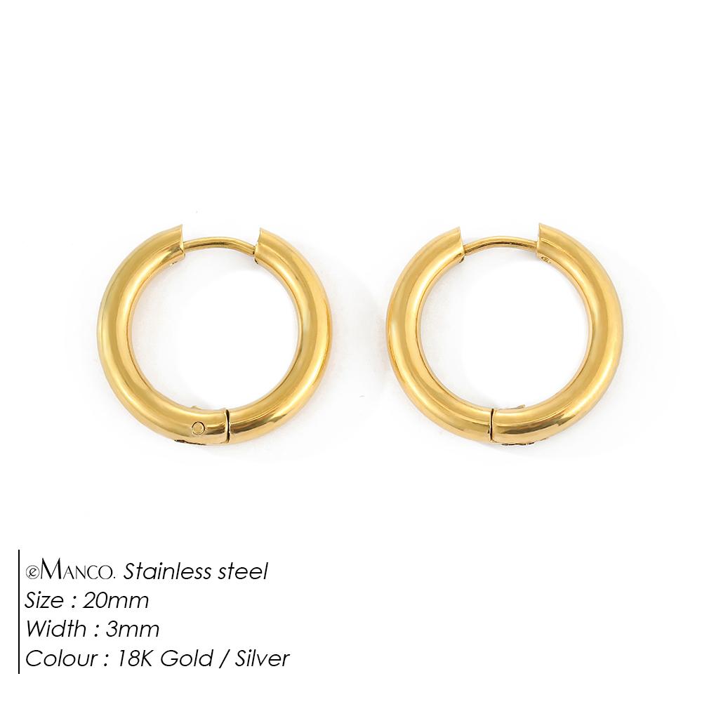 eManco Fashion Gold Size Circle Earrings Women's Jewelry Accessories Classic Stainless Steel Earrings Wholesale