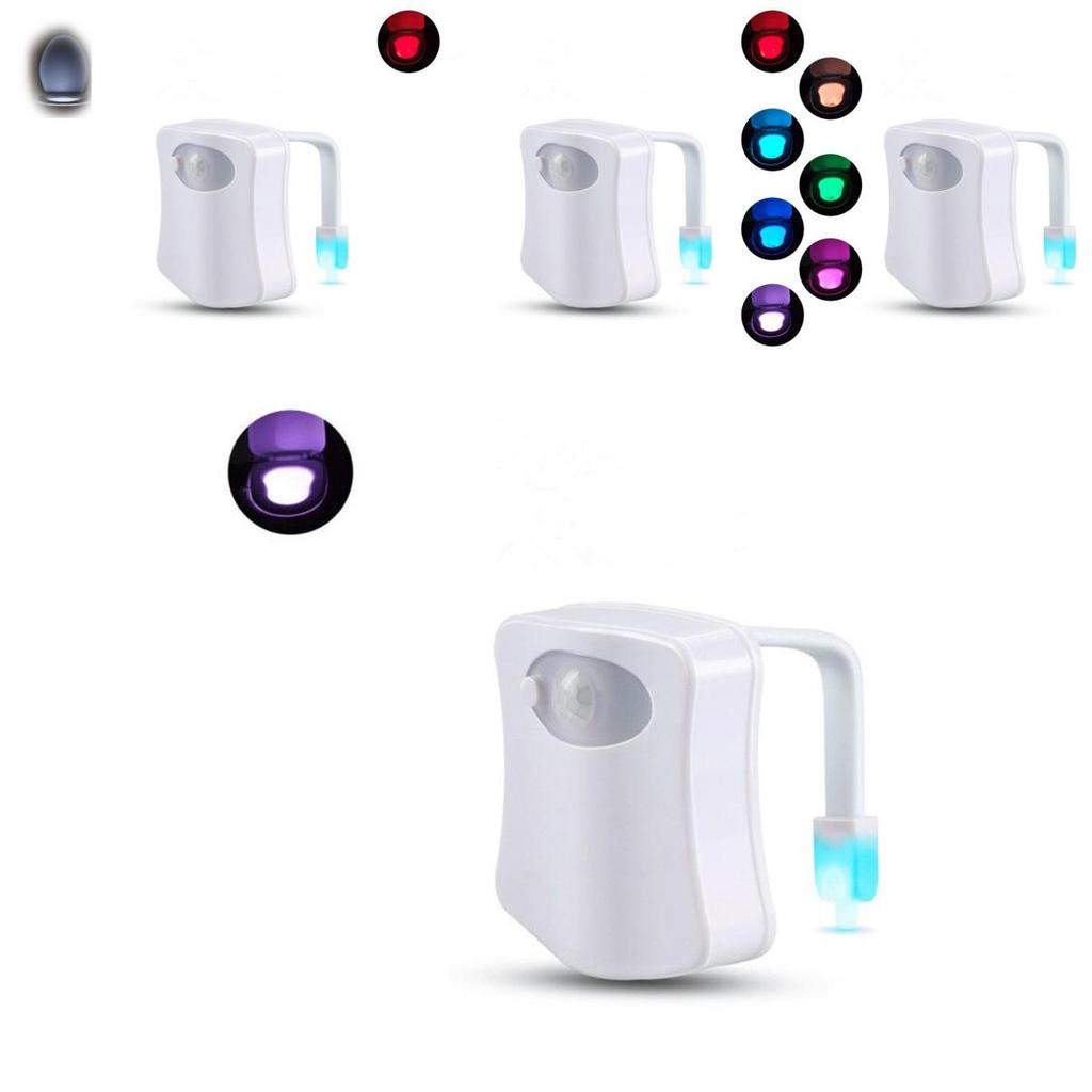 Rechargeable Bathroom Night Light With Sensor And 8 Color Options For Modern Toilets