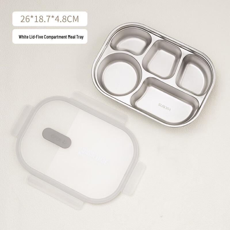 RuHan 304 Stainless Steel 5-Compartment Bento Lunch Box