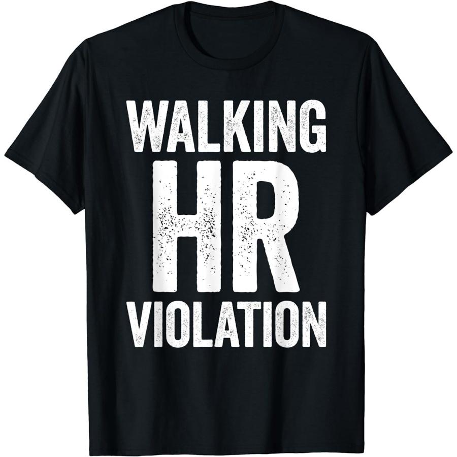 RWRAPS Walking HR Violation Funny Meme T-Shirt (Black, 5XL) S
