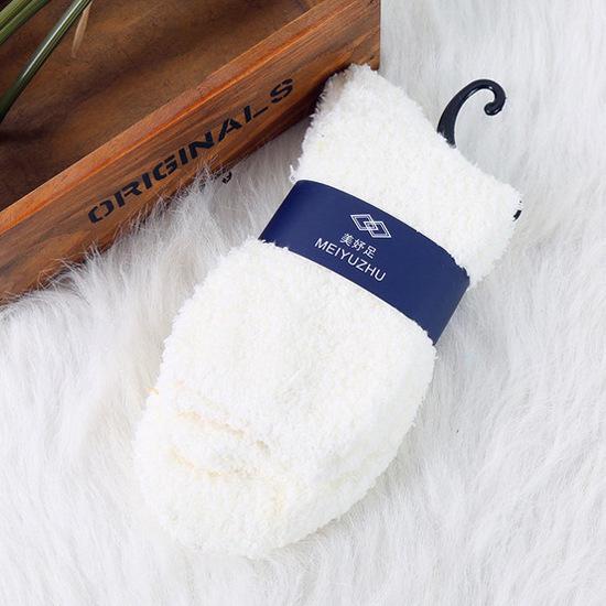 Men's Solid Color Half-Velvet Coral Fleece Warm Sleep Socks