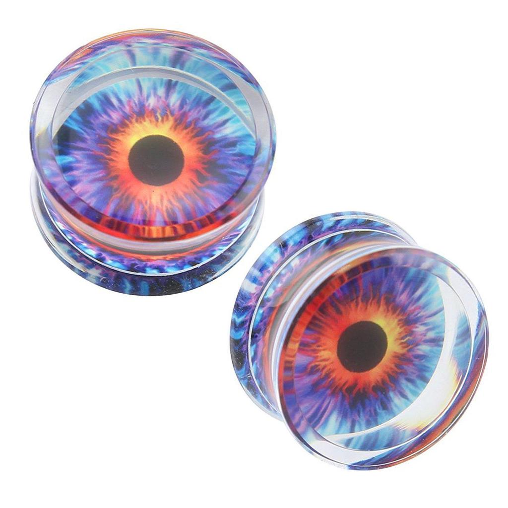 Transparent Acrylic Purple Eyeball Ear Gauges - Personality Punk Piercing Jewelry