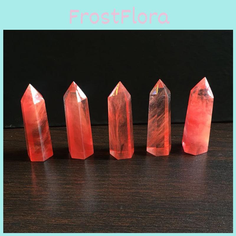 Beautiful Natural Red Quartz Crystal Single Terminated Wand For Healing Decor