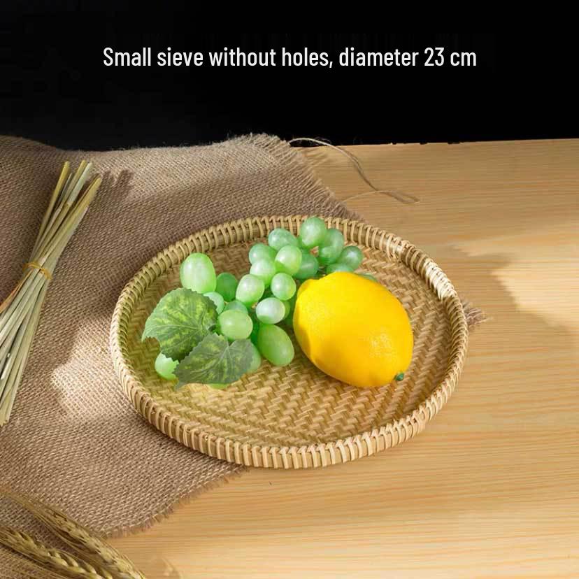 Bamboo Woven Winnowing Basket & Drying Tray for Farmhouse Use