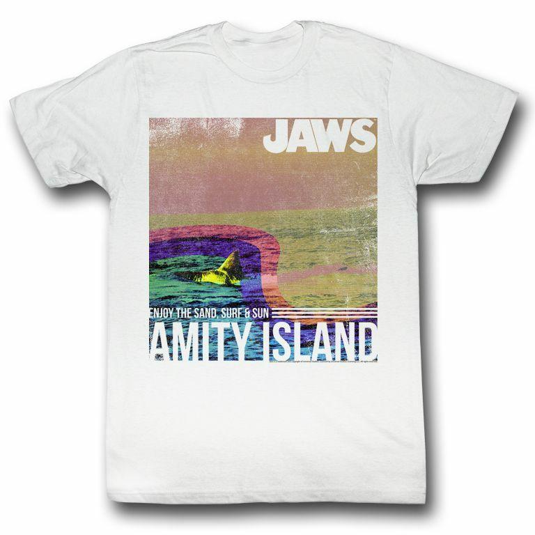 Jaws Amity Island White Adult T-Shirt