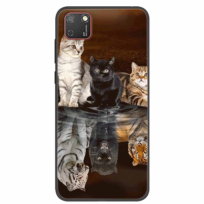 For Huawei Y5P Case Black Bumper Silicone TPU Soft Phone Cover For Huawei Y5P 2020 DRA-LX9 Y5 P Case Cartoon Fundas Y 5P