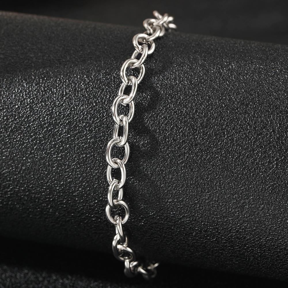 

Браслеты на ногу из нержавеющей стали Минималистичный темперамент Глянцевая цепочка Хип-хоп Ретро браслеты на ногу для женщин Циркон Повседневная носка Подарки Новинка